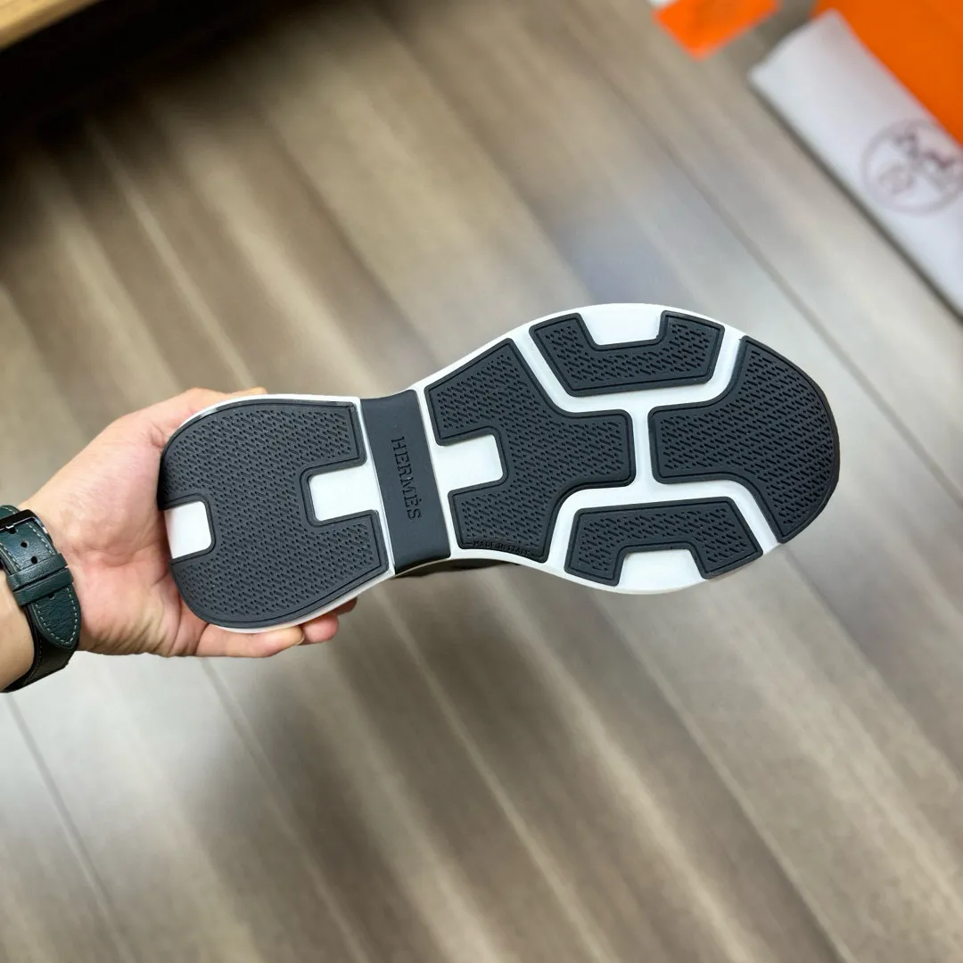 [HERMES] Hermès men's shoes 💰520💰 - High-end quality original order - Upper: 🔝 tumbled calfskin, high mercerized striped fabric, sewn brand H totem - Lining: water-dyed cowhide - Outsole: ultra-light T men's shoes 💰U foam rubber; two-color molded outsole - Super high quality control, fine workmanship: highlighted (high-end, luxury, grade) -Size :38-44, (45, customized)